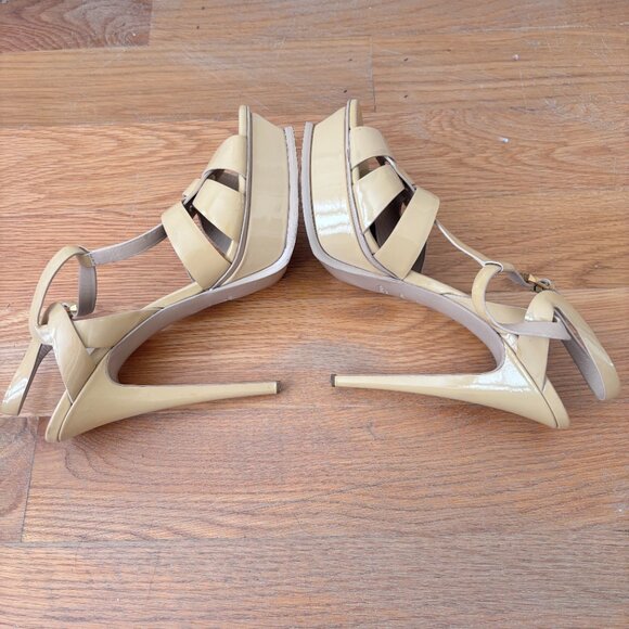 YSL Tribute Platform Patent Leather Sandals - Picture 7 of 10